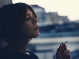 girl smoking a cigarette