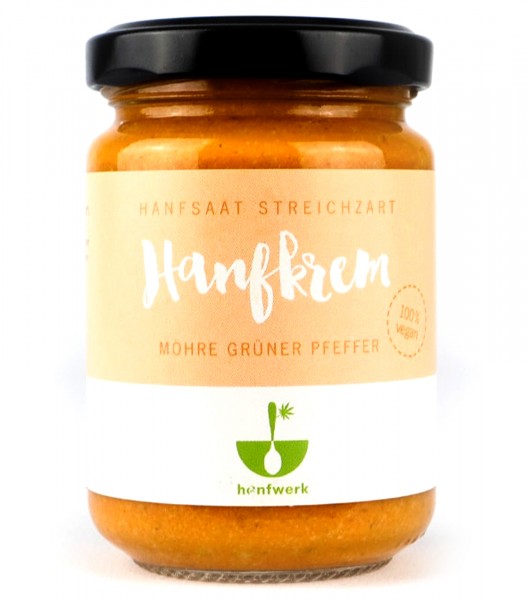 Hanfkrem Brotaufstrich Möhre und Grüner Pfeffer - Hanfwerk | Hanf-Food Aufstriche